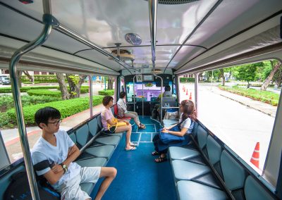 Shuttle bus passengers