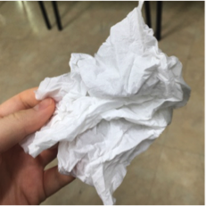 Tissue paper: Green trash can Tissue paper: Green trash can
